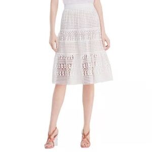 Diane Von Furstenberg “Tiana” White Tiered Midi Skirt